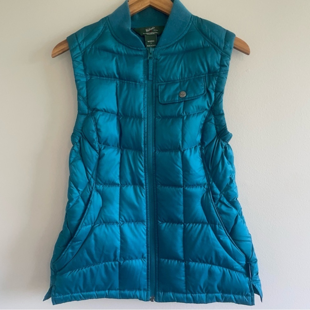 Woolrich Women's Goose Down Puffer Vest Teal Size Small